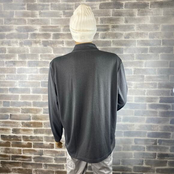 Mens U of M Pull Over, 1/4 Zip, Gray with Gold "M" Patch Size 2XL Antigua Brand - Picture 9 of 11